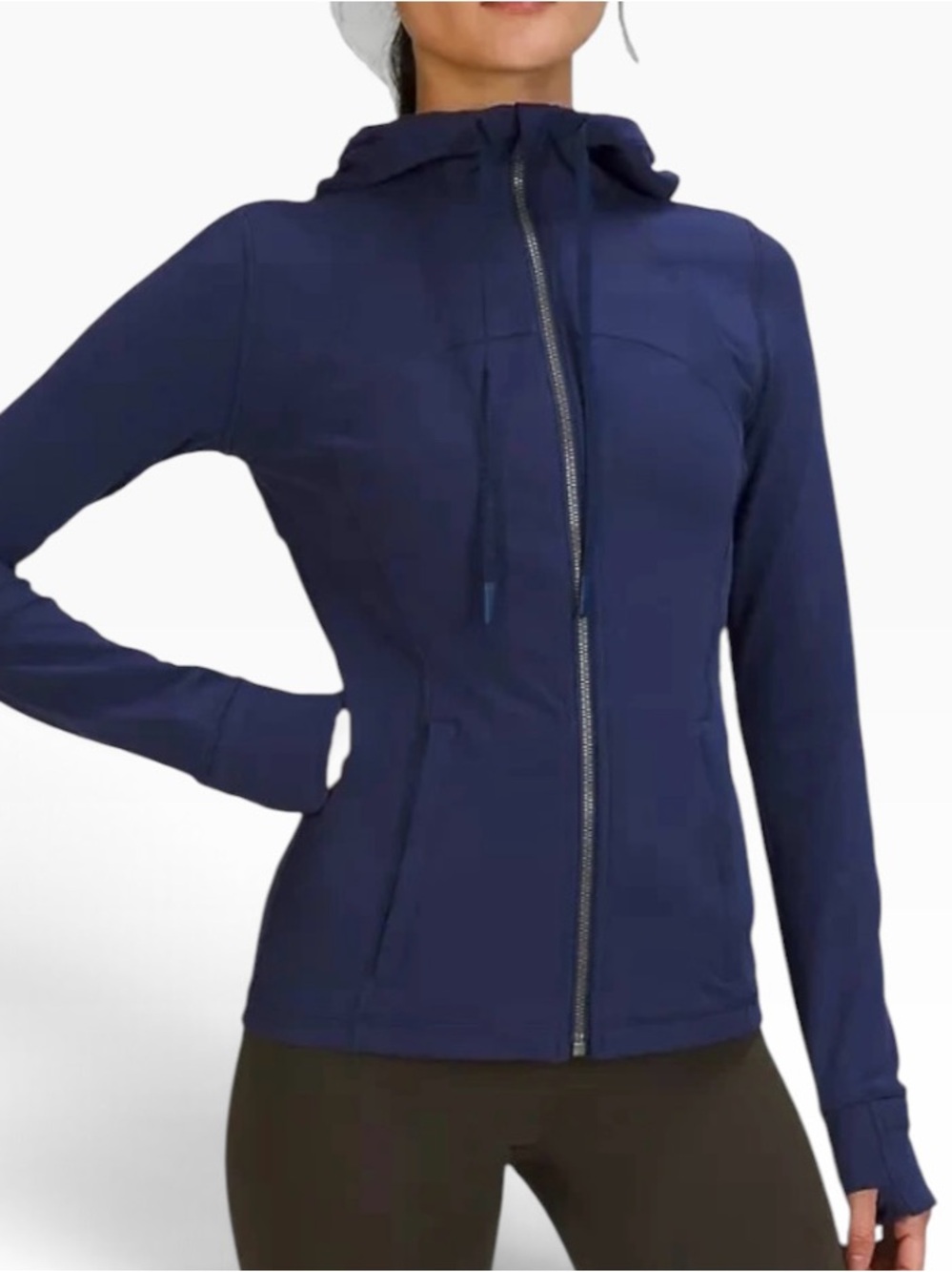 LULULEMON Nulu  Hooded Define Zip Front Jacket in True Night Sea  W4BQYS Size 20